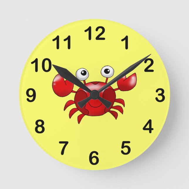 Horloge Ronde Cute red crab (Recto)
