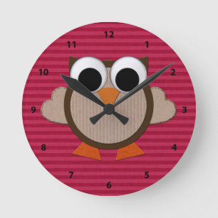 Horloge Ronde Cute Retro Owl