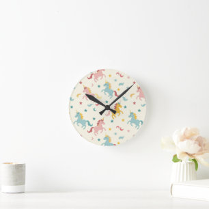 Horloge Ronde Cute Unicorn