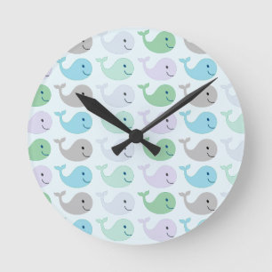 Horloge Ronde Cute Whales