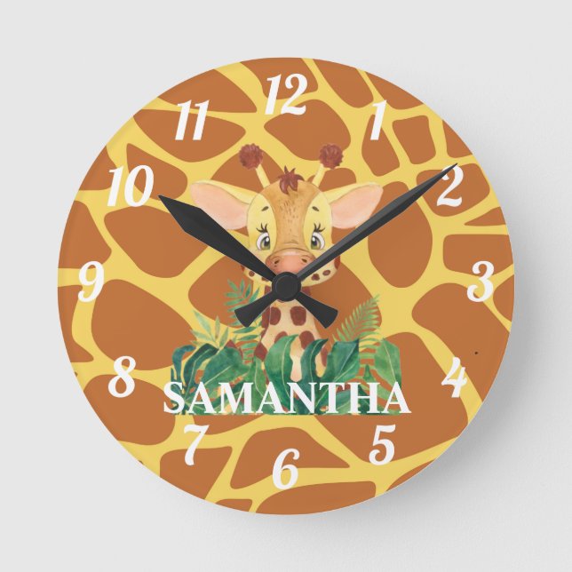 Horloge Ronde Cute Wildlife adorable animal baby (Recto)