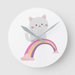 Horloge Ronde Cutie Kitten Chat