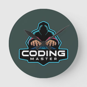 Horloge Ronde Cyber Coding Guru : Cadeaux technologiques