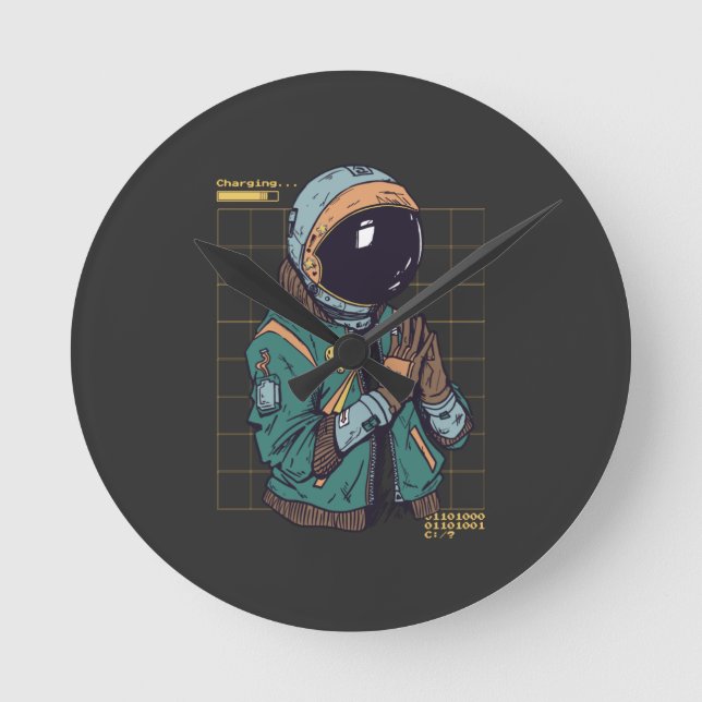 HORLOGE RONDE CYBER-PUNK ASTRONAUTE SUIT (Recto)