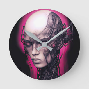 Horloge Ronde Cyborg Cool Ado Pink Neon