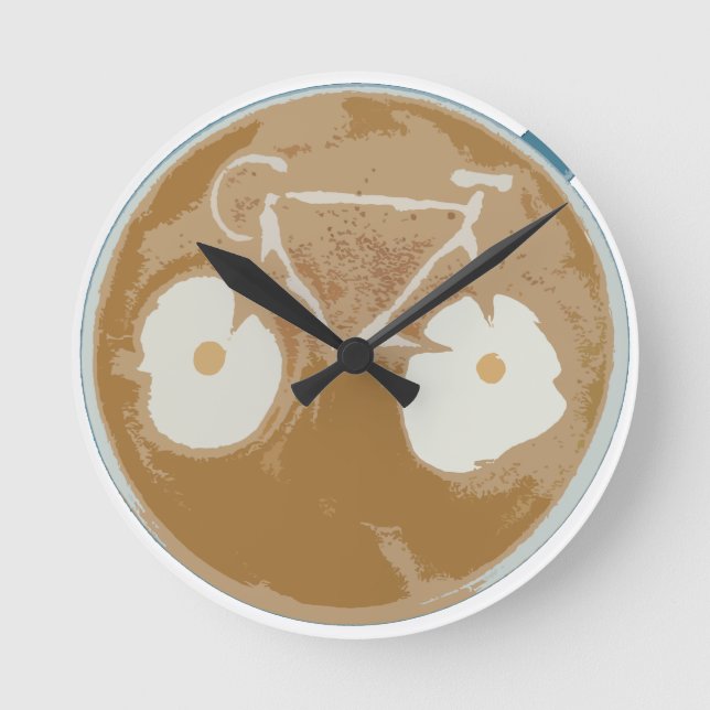 Horloge Ronde Cyclisme Art Latte (Recto)