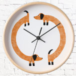 Horloge Ronde Dachshund Dachshund Saucisse Chien<br><div class="desc">Dachshund mignon et drôle,  chiens de saucisse ou chiens plus vierges en mouvement perpétuel.</div>