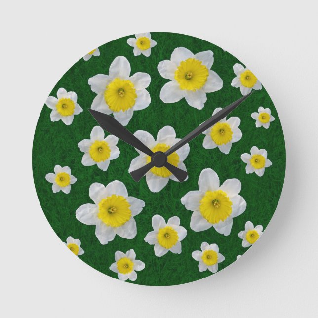 Horloge Ronde Daffodiques de printemps (Recto)