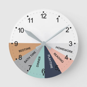 Horloge Ronde Daily Schedule Colors