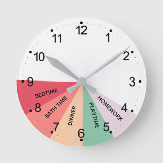 Horloge Ronde Daily Schedule Colors