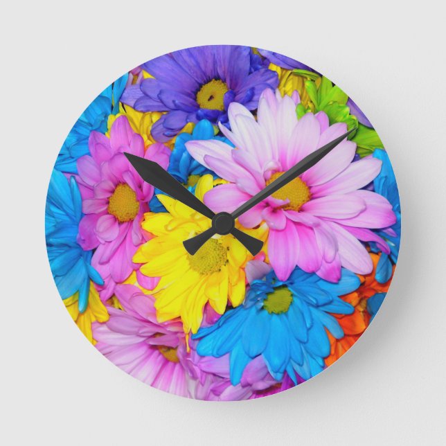 Horloge Ronde Daisy Flower Mix (Recto)