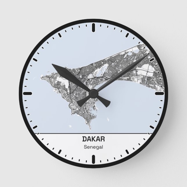 Horloge Ronde Dakar Clock City Line Art (Recto)