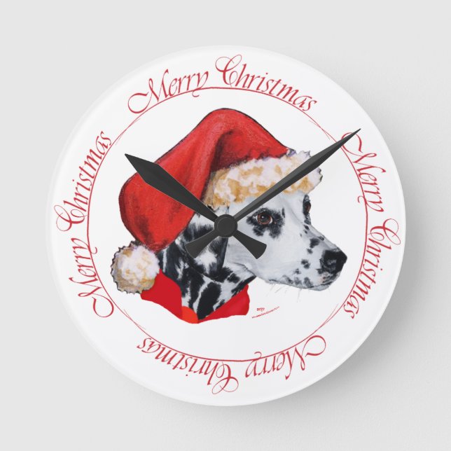 Horloge Ronde Dalmatien Joyeux Noël (Recto)