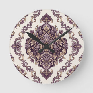 Horloge Ronde Damassé Élégant