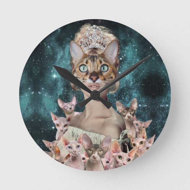 Horloge Ronde Dame aux chats (Recto)