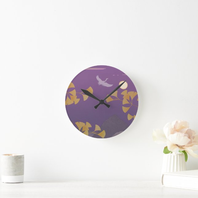 Horloge Ronde Dans le coucher du soleil (Maison)