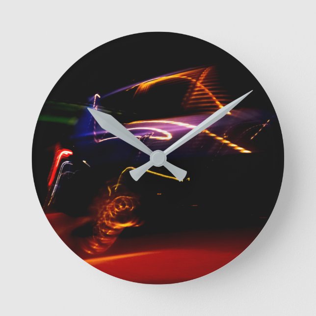Horloge Ronde danse de voiture violette (Recto)
