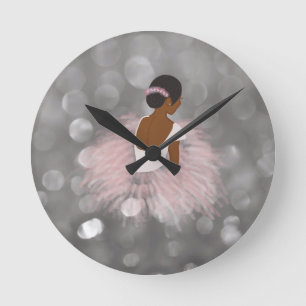 Horloge Ronde Danseur afro-américain de Ballerina