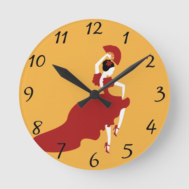 Horloge Ronde Danseur flamenco (Recto)