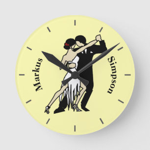 Horloge Ronde Danseurs de Tango de style vintage