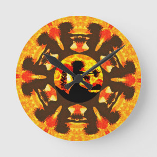 Horloge Ronde Danseurs Hawaiian Hula