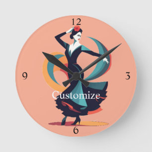 Horloge Ronde Danseuse flamenco Thunder_Cove