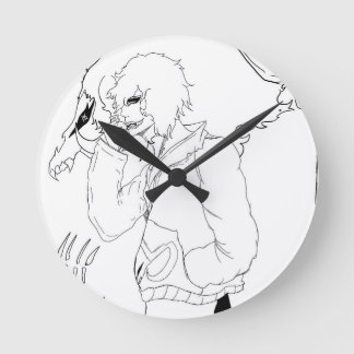 Horloge Ronde Dark Anime Fantasy Crow and Demon Art