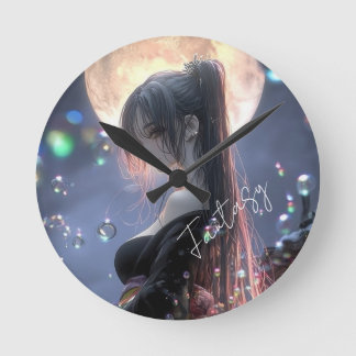 Horloge Ronde Dark fantasy girl / Aesthetic