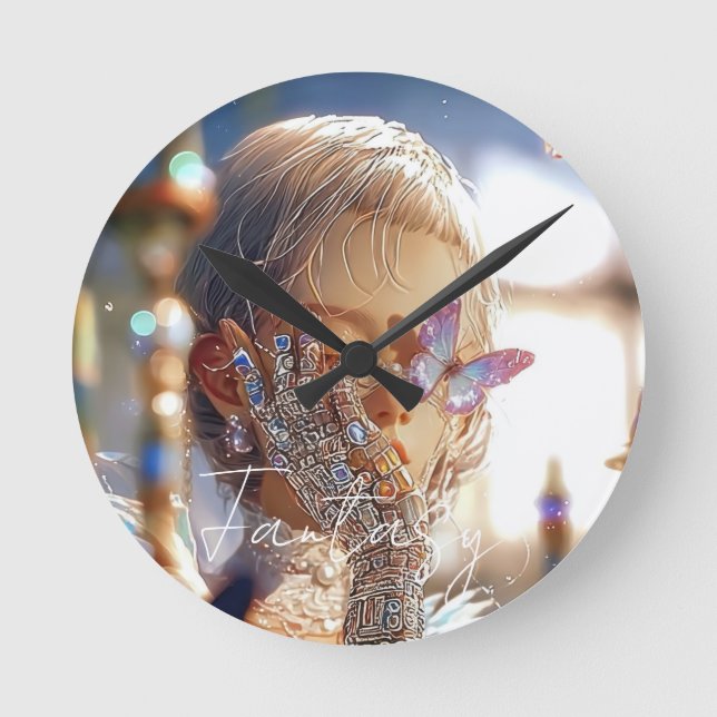 Horloge Ronde Dark Fantasy Girl -  Downtown Aesthetic (Recto)