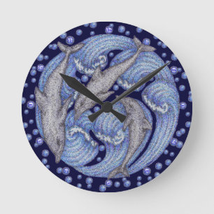 Horloge Ronde Dauphins