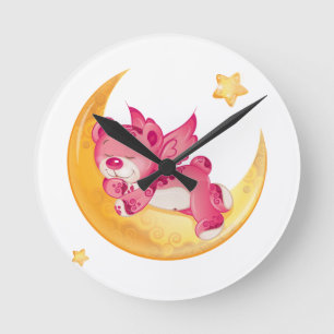 Horloge Ronde De beaux rêves avec un ours en peluche