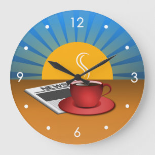 Horloge ronde de café de tasse de café de