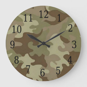 Horloge ronde de camouflage
