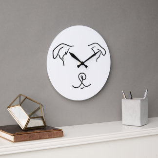 Horloge ronde de chien de Staffie