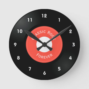 Horloge ronde de conception Vinyl Records