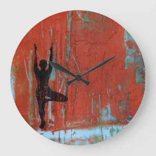 Horloge ronde de fille de yoga de pose d'arbre