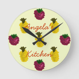 Horloge ronde de fruits