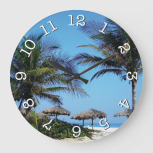Horloge ronde de la scène de plage