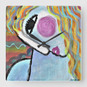 Horloge ronde de peinture Abstraite colorée