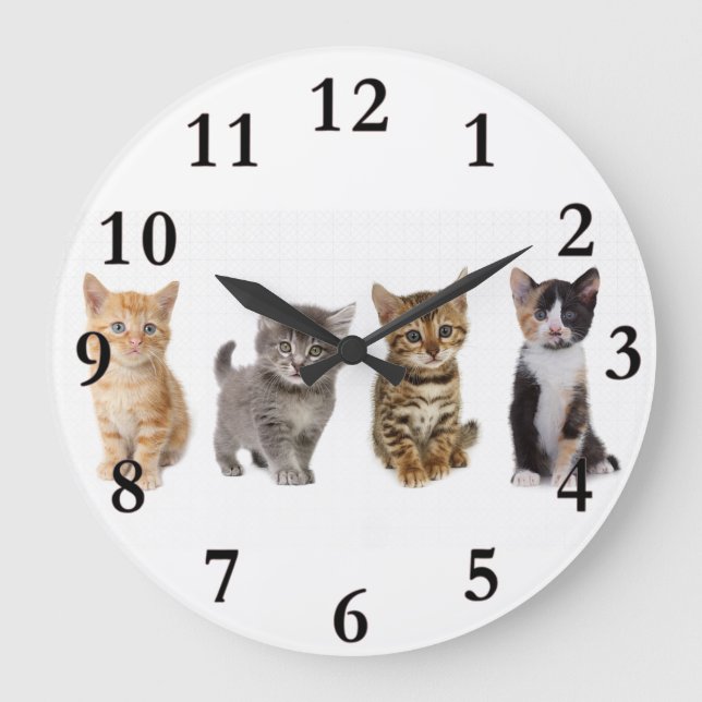 Horloge ronde de quatre chatons (Recto)