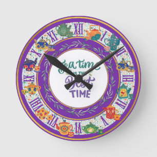 Horloge Ronde Décor de cuisine Maximaliste Teatime Cottage sur m