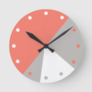 Horloge Ronde Décor géométrique moderne Abstrait gris CORAL