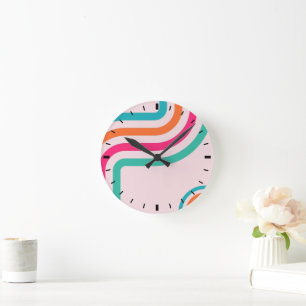 Horloge Ronde Décor les années 70 Retro