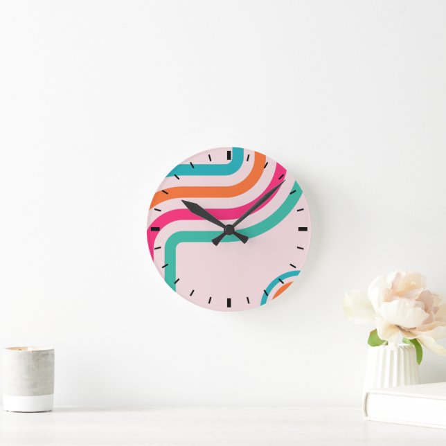 Horloge Ronde Décor les années 70 Retro (Maison)