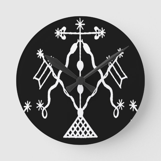 Horloge Ronde Décor tribal VooDou (Recto)