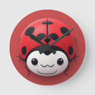 Horloge Ronde Décoration de nurserie Damebug dessin animé heureu