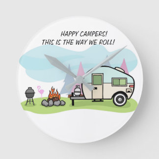 HORLOGE RONDE DÉCORATION DE TERRAIN DE CAMPING DE CAMPEURS