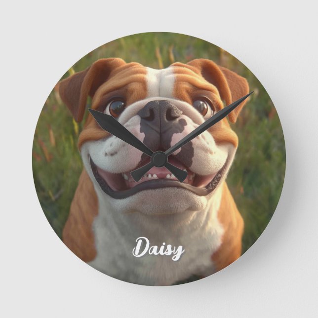 Horloge Ronde décoration personnalisée pour animaux (Recto)