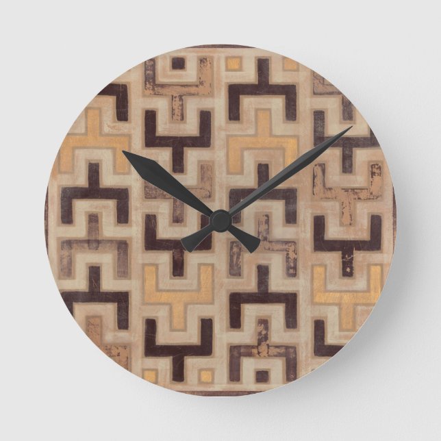 Horloge Ronde Decorative African Mudcloth Pattern (Recto)