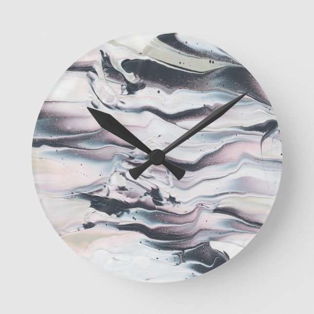 Horloge Ronde Découpe marbling V (Recto)